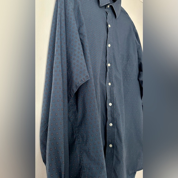 Club Room Mens Blue Patterned Regular Fit Long Sleeve Button Up FLAWED Size XL - Picture 3 of 11